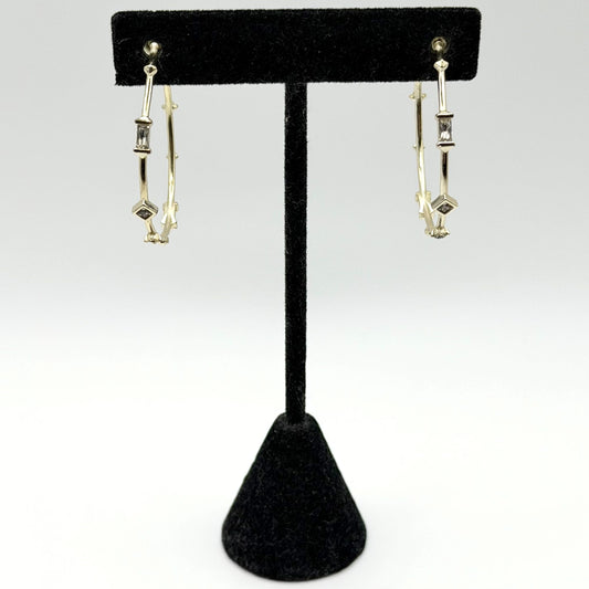 Kendra Scott Gold-Tone Hoop Earrings With Crystal Details