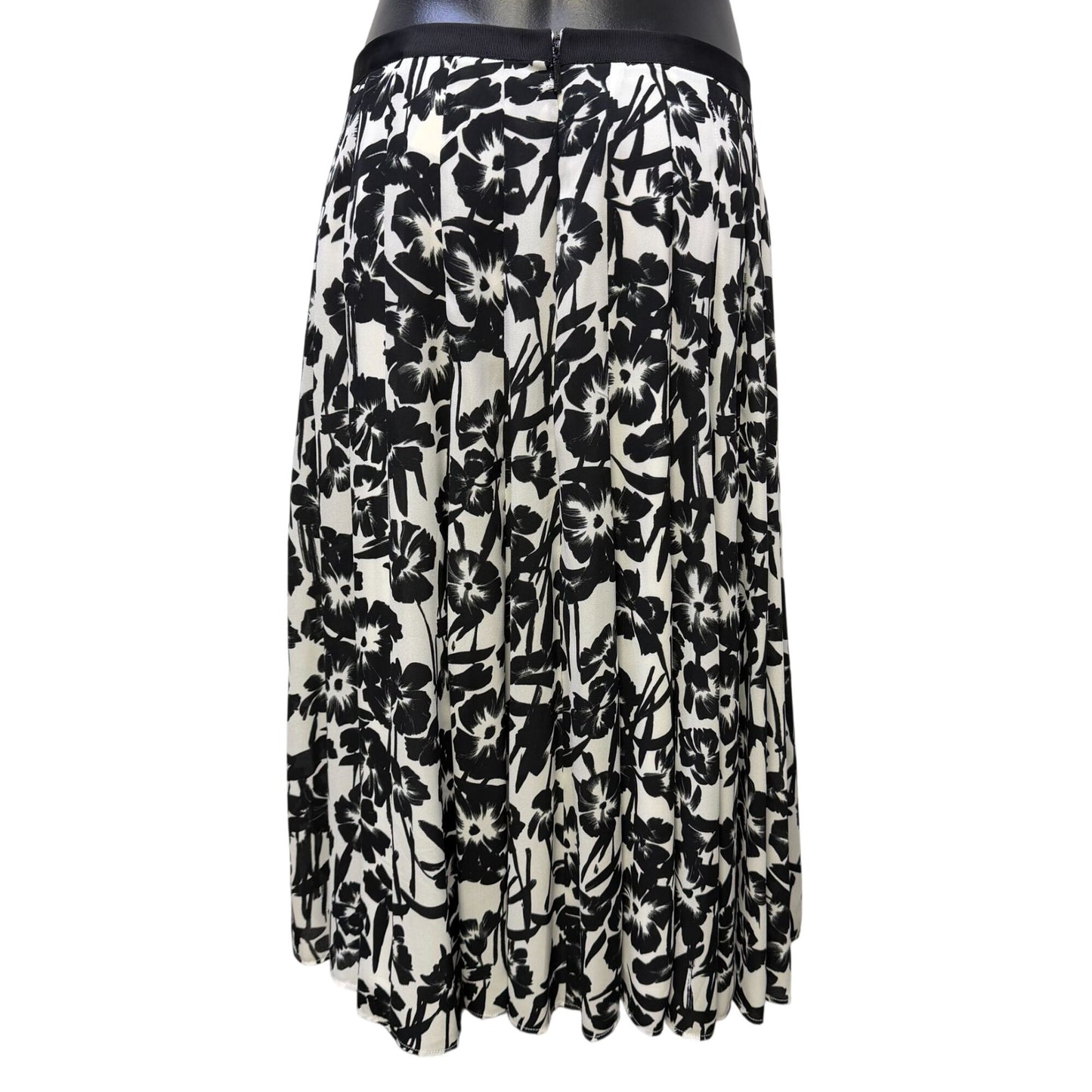 Karl Lagerfeld Black & White Floral Print Midi Skirt Size 8