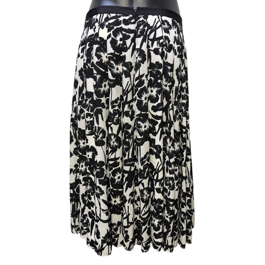 Karl Lagerfeld Black & White Floral Print Midi Skirt Size 8