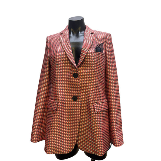 Armani Collezioni Print Suit Jacket Red & Black Size 6