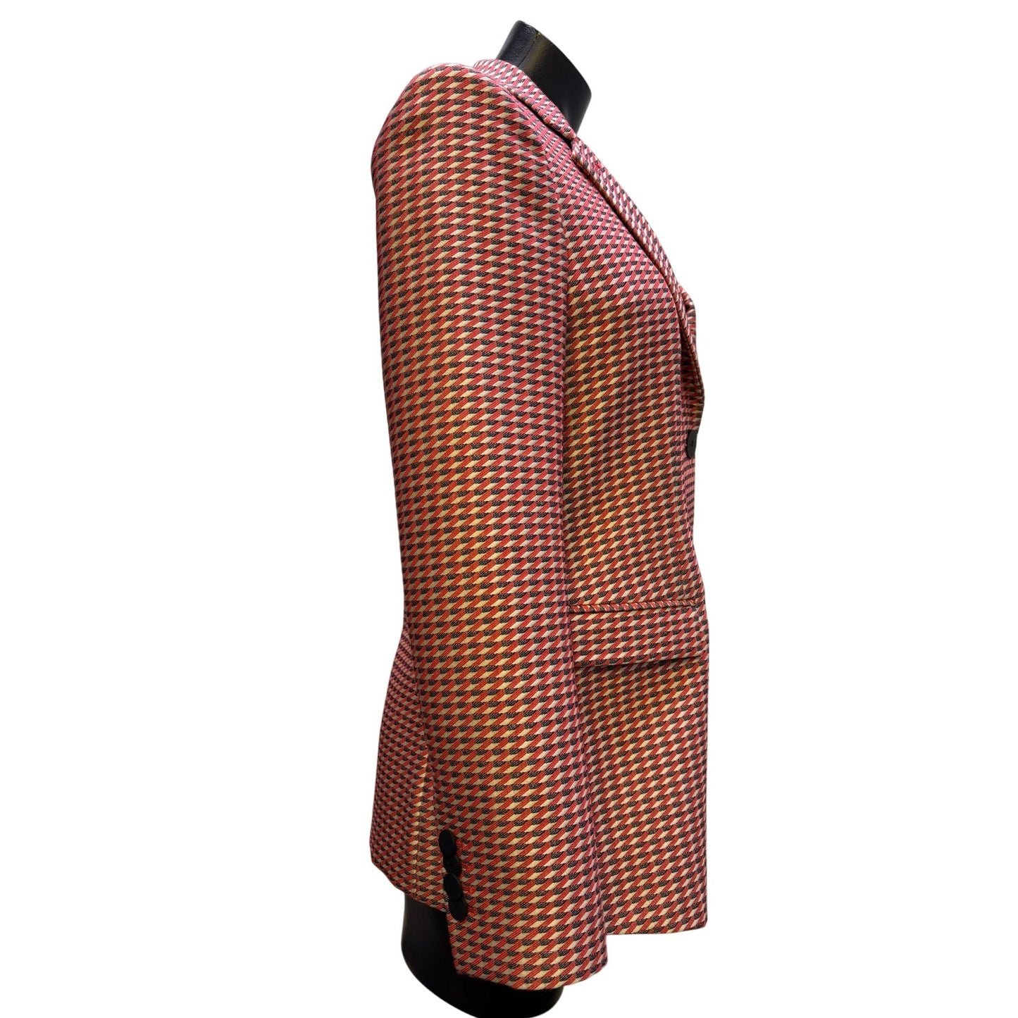 Armani Collezioni Print Suit Jacket Red & Black Size 6