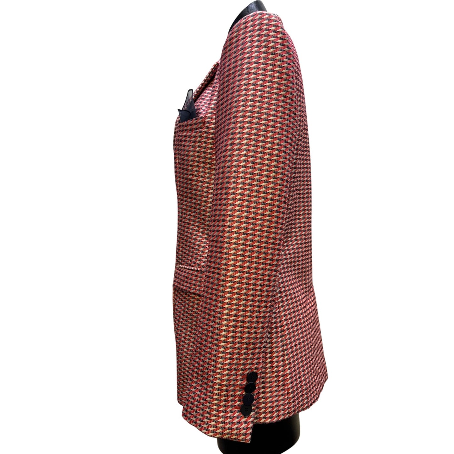 Armani Collezioni Print Suit Jacket Red & Black Size 6