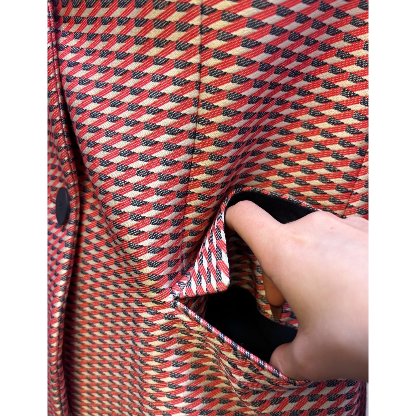 Armani Collezioni Print Suit Jacket Red & Black Size 6