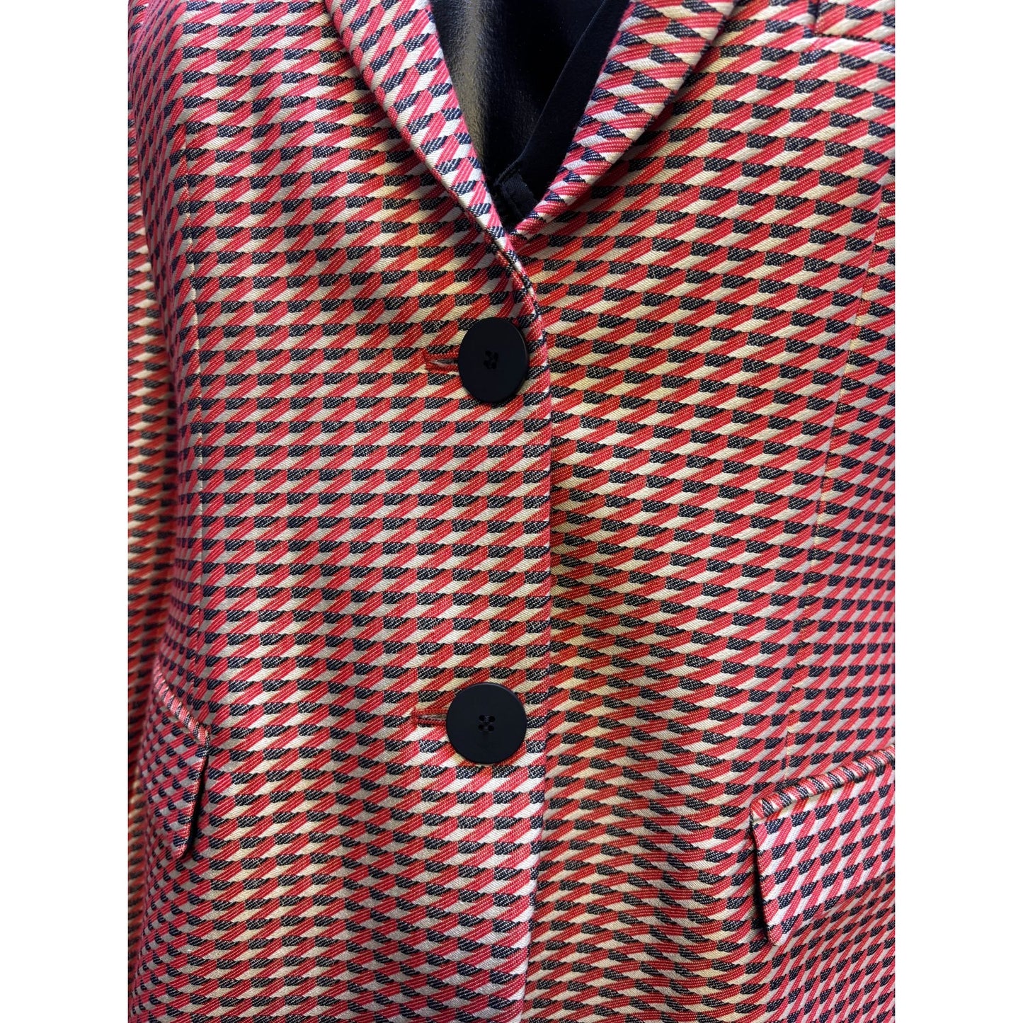 Armani Collezioni Print Suit Jacket Red & Black Size 6