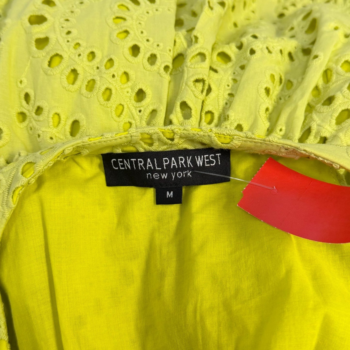 NWT Central Park West Lime Eyelet Halter Dress With Tie Waist M