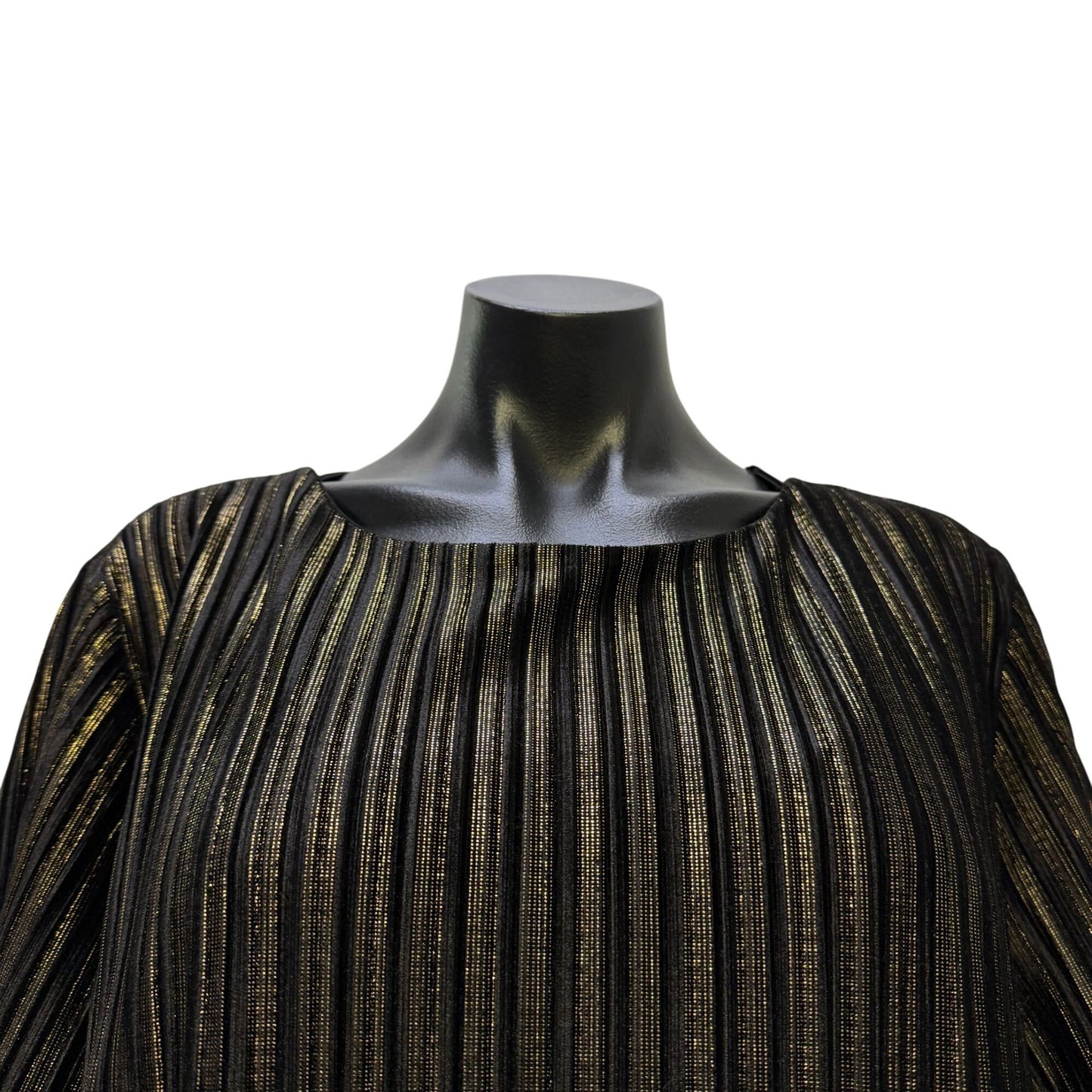 NWT Chico's Black & Gold Lurex Stripe Velvet Dress Size 3