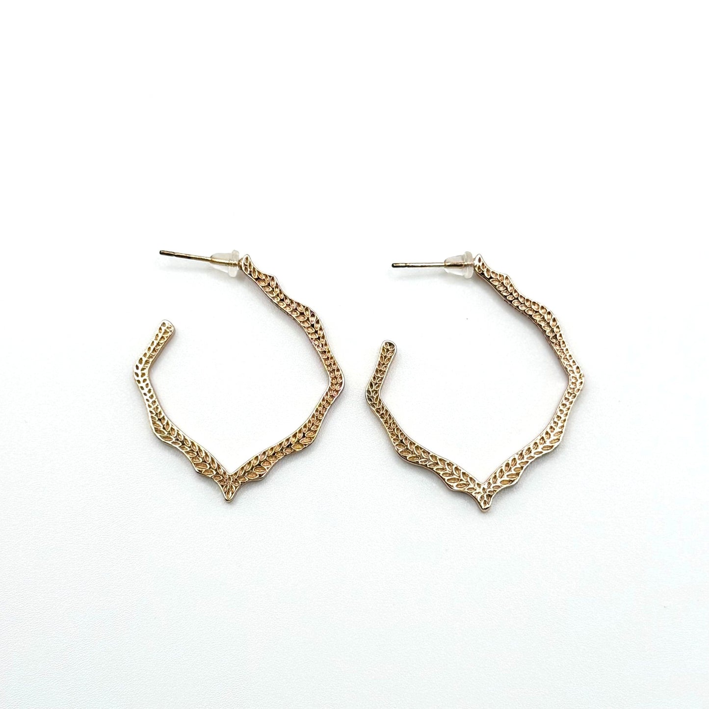 Kendra Scott Miku Hoop Earrings In Rose Gold Textured Design