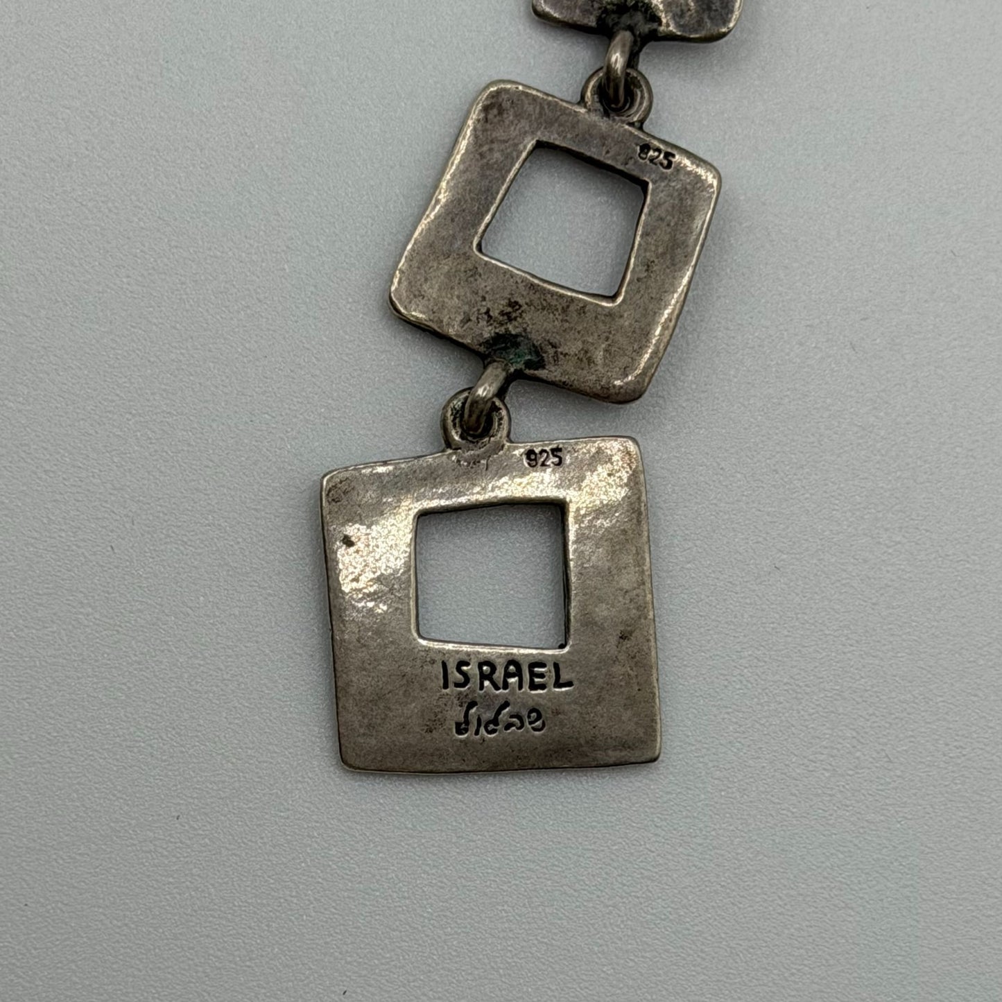 Shablool Designer 925 Sterling Silver Geometric Drop Earrings