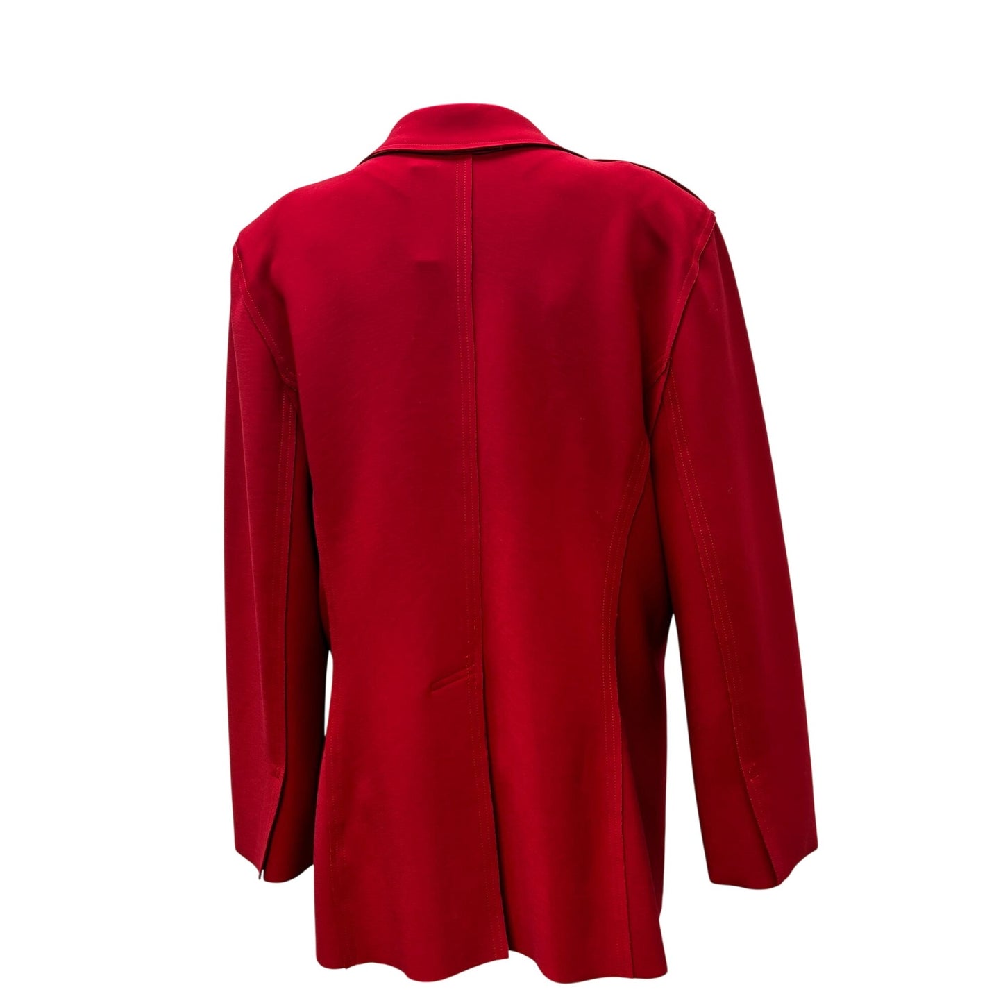 Norma Kamali Red Open-Front Blazer Jacket XL Long Sleeve Lightweight