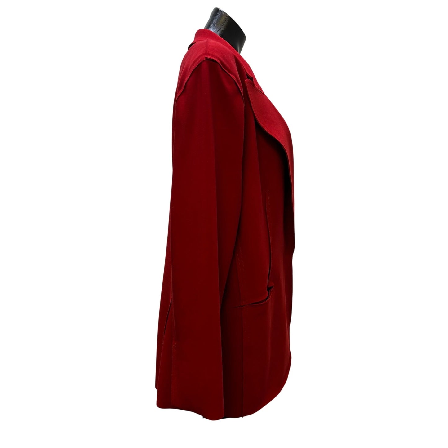 Norma Kamali Red Open-Front Blazer Jacket XL Long Sleeve Lightweight