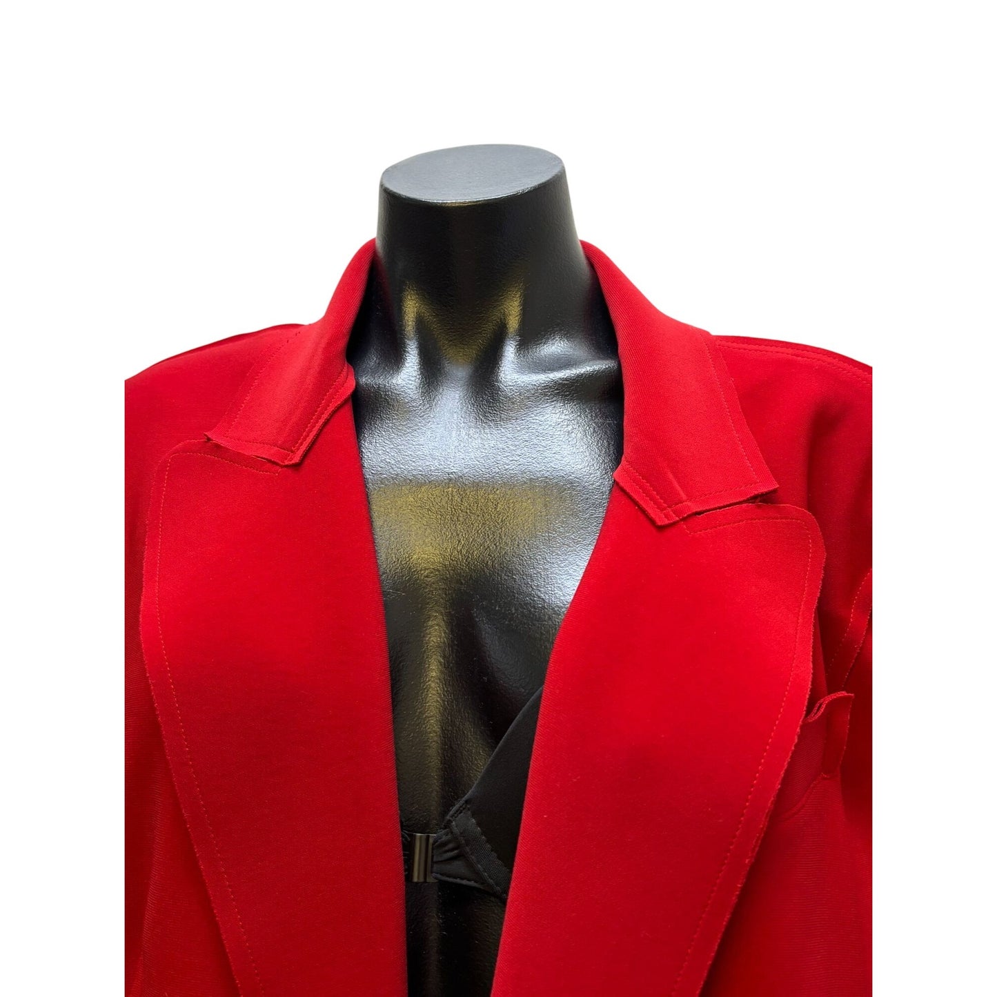 Norma Kamali Red Open-Front Blazer Jacket XL Long Sleeve Lightweight