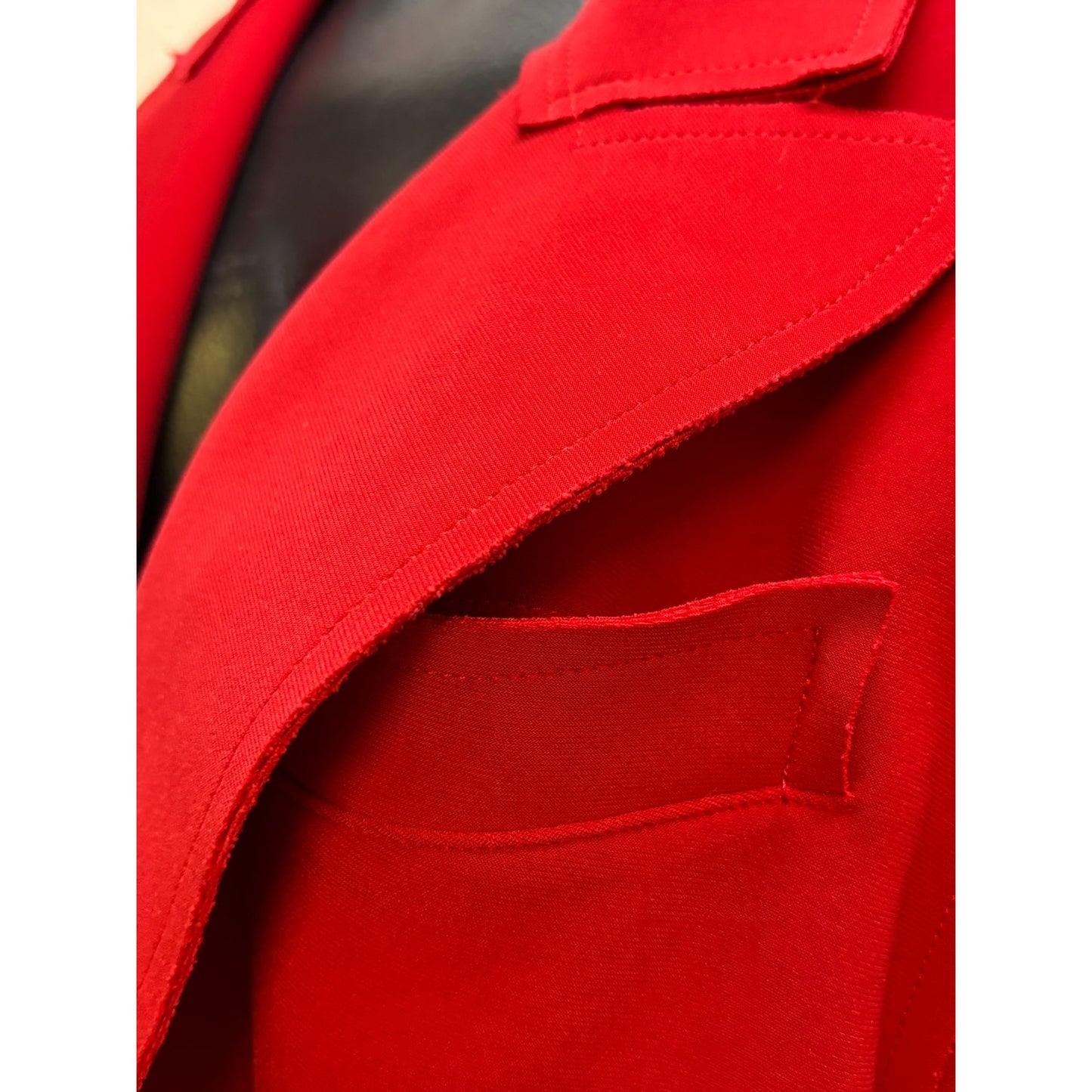 Norma Kamali Red Open-Front Blazer Jacket XL Long Sleeve Lightweight