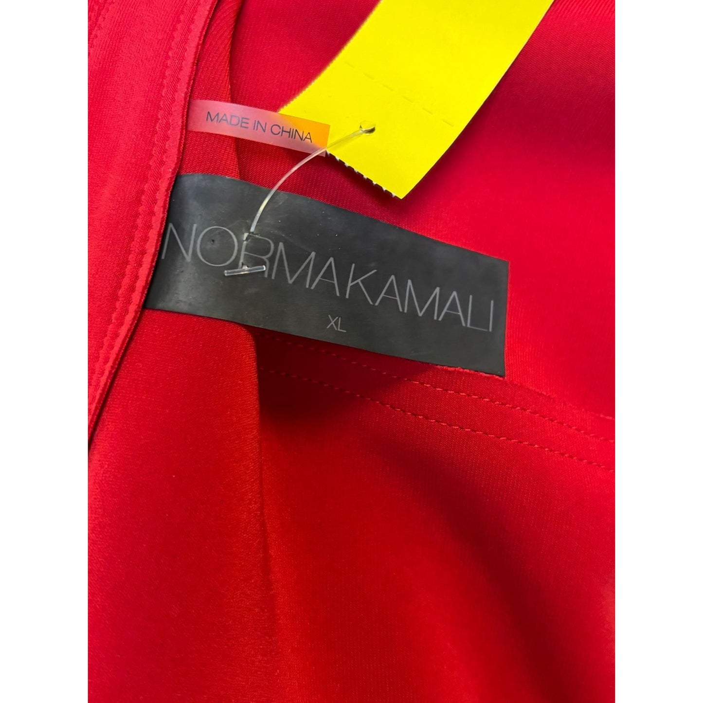 Norma Kamali Red Open-Front Blazer Jacket XL Long Sleeve Lightweight