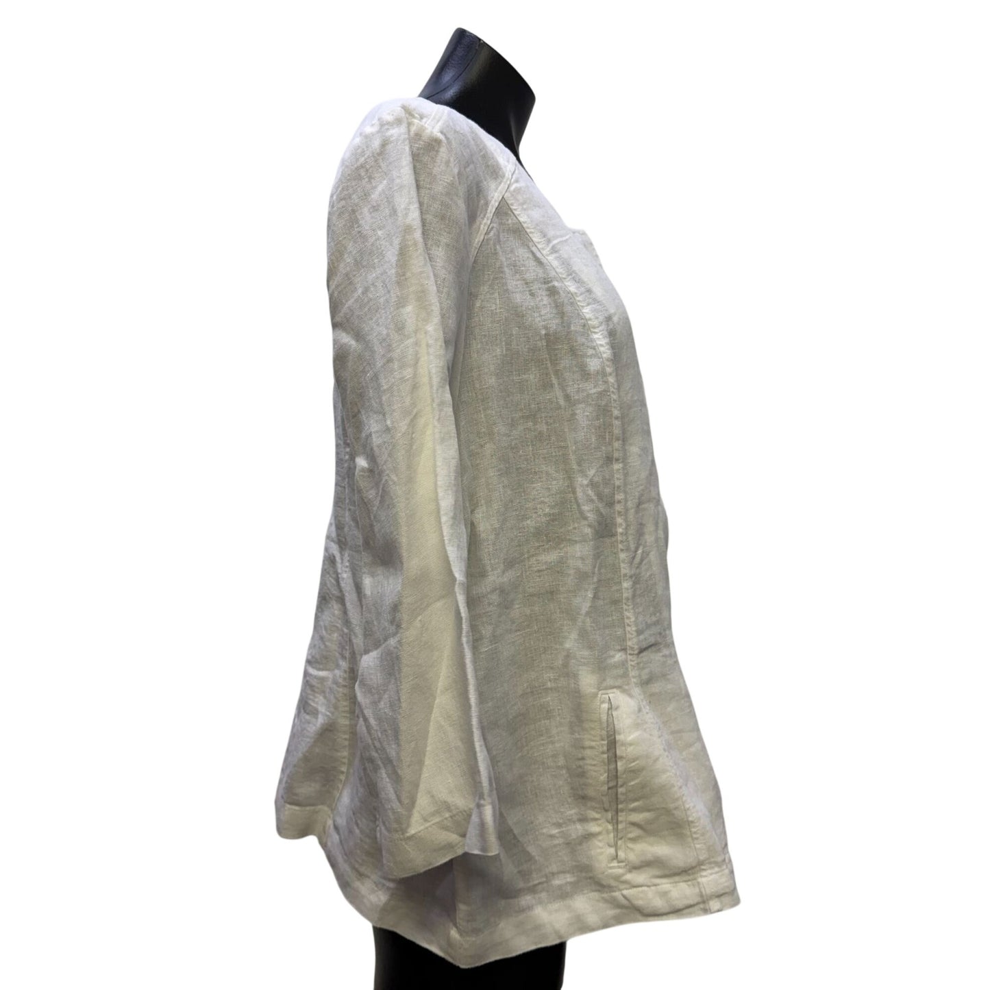 NWT Chico's Linen Jacket White 3/XL
