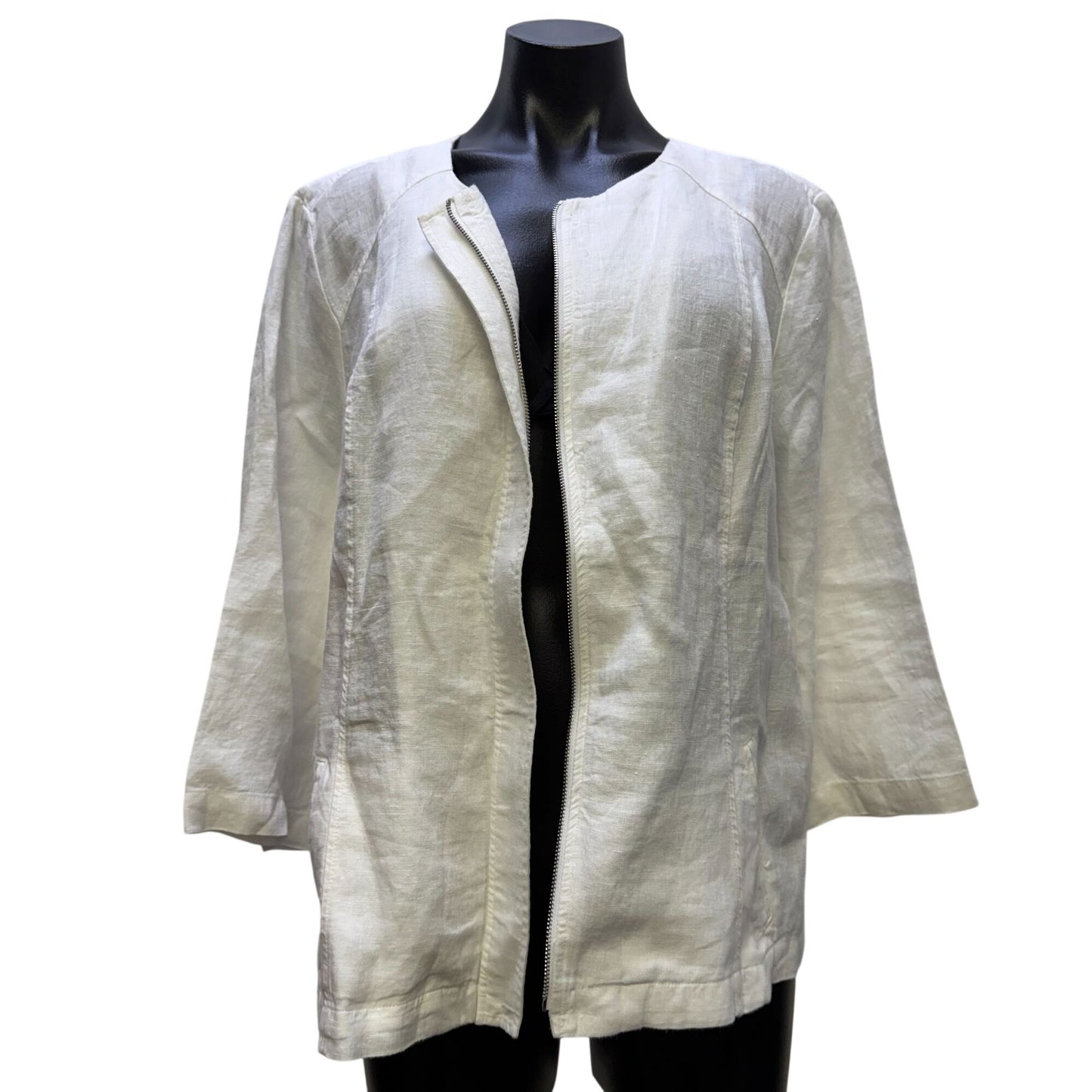NWT Chico's Linen Jacket White 3/XL
