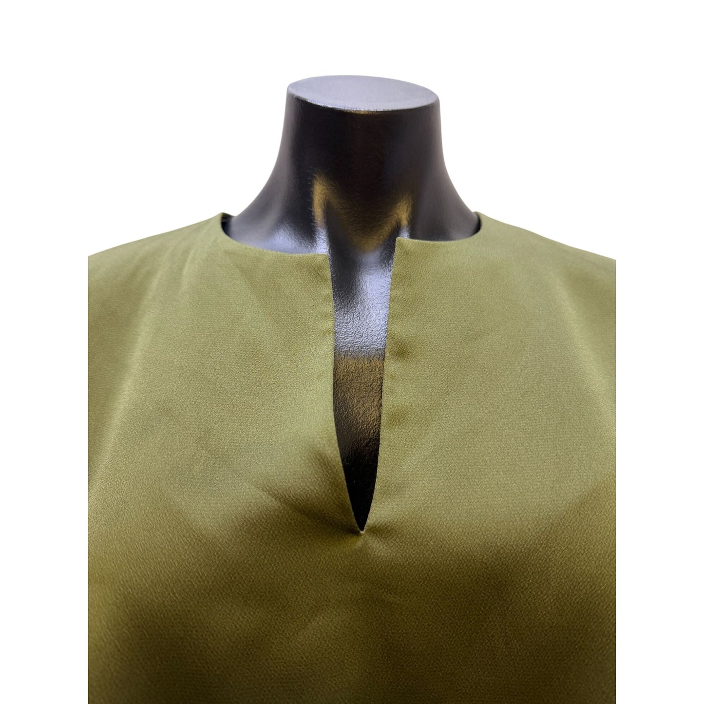 Lafayette 148 Layered Green Blouse With Keyhole Neckline M