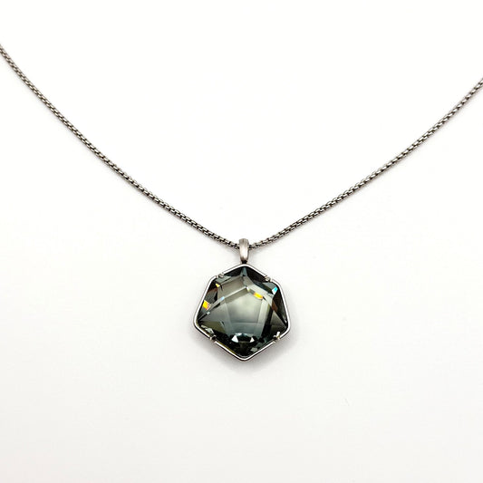 Kendra Scott Kalani Silver Tone Necklace With Smoky Green Stone Pendant