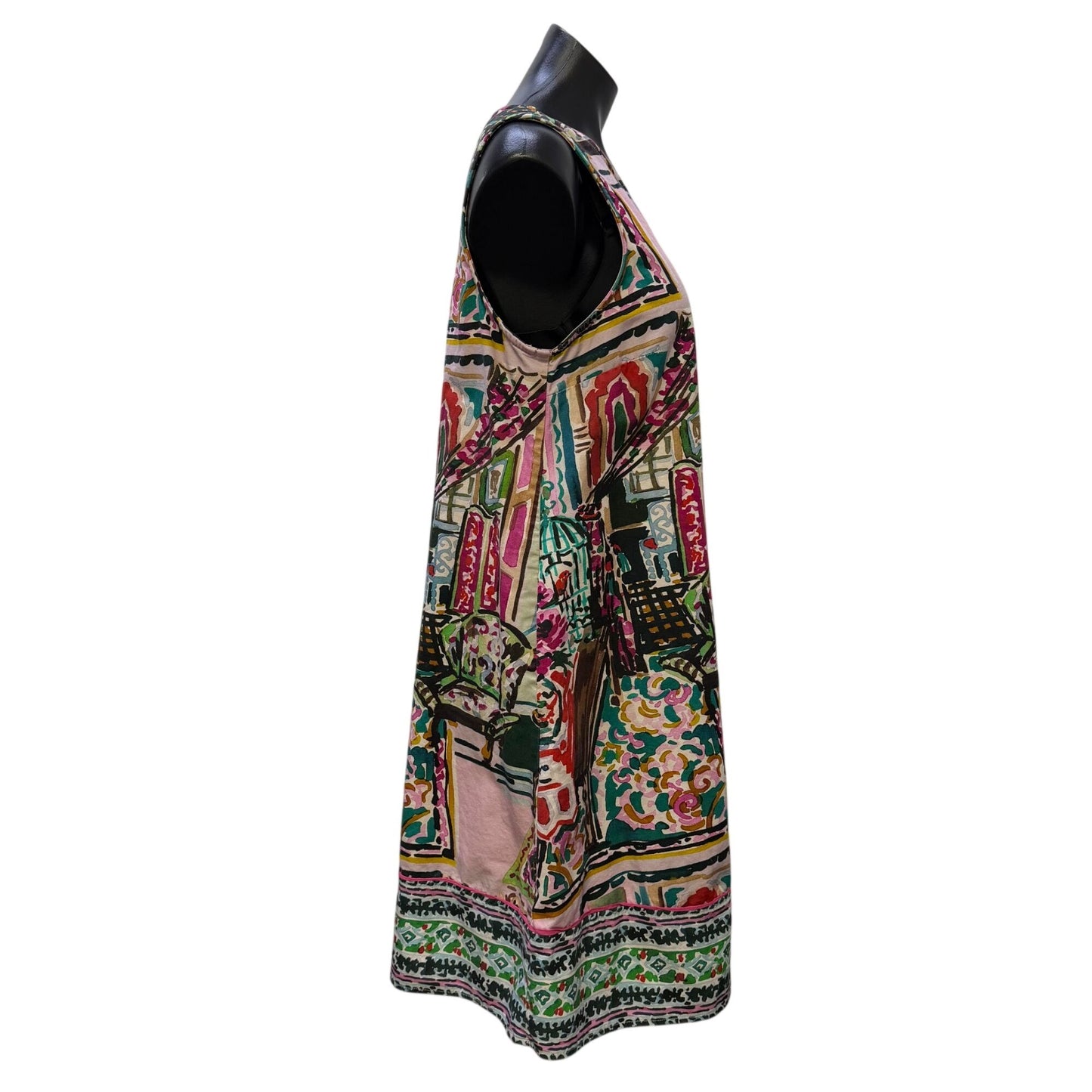 Anthropologie Multi-Color Shift Dress With Abstract Print Size M