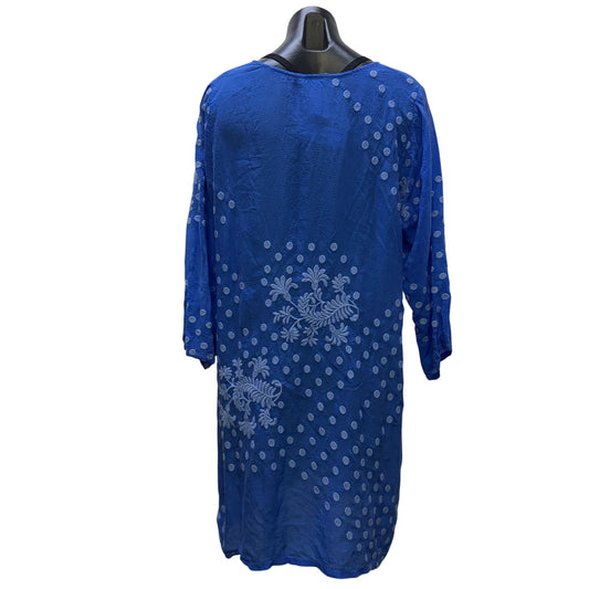 Johnny Was Blue Embroidered Tunic Dress Size L
