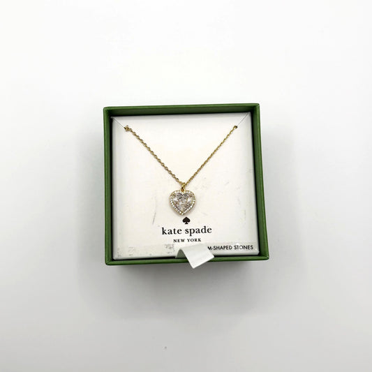 Kate Spade Pave My Heart Halo Pendant Necklace In Gold-Tone With Gift Box