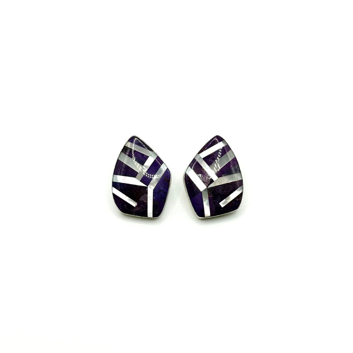 DTR Jay King Purple 925 Sterling Silver Inlay Earrings