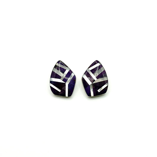DTR Jay King Purple 925 Sterling Silver Inlay Earrings
