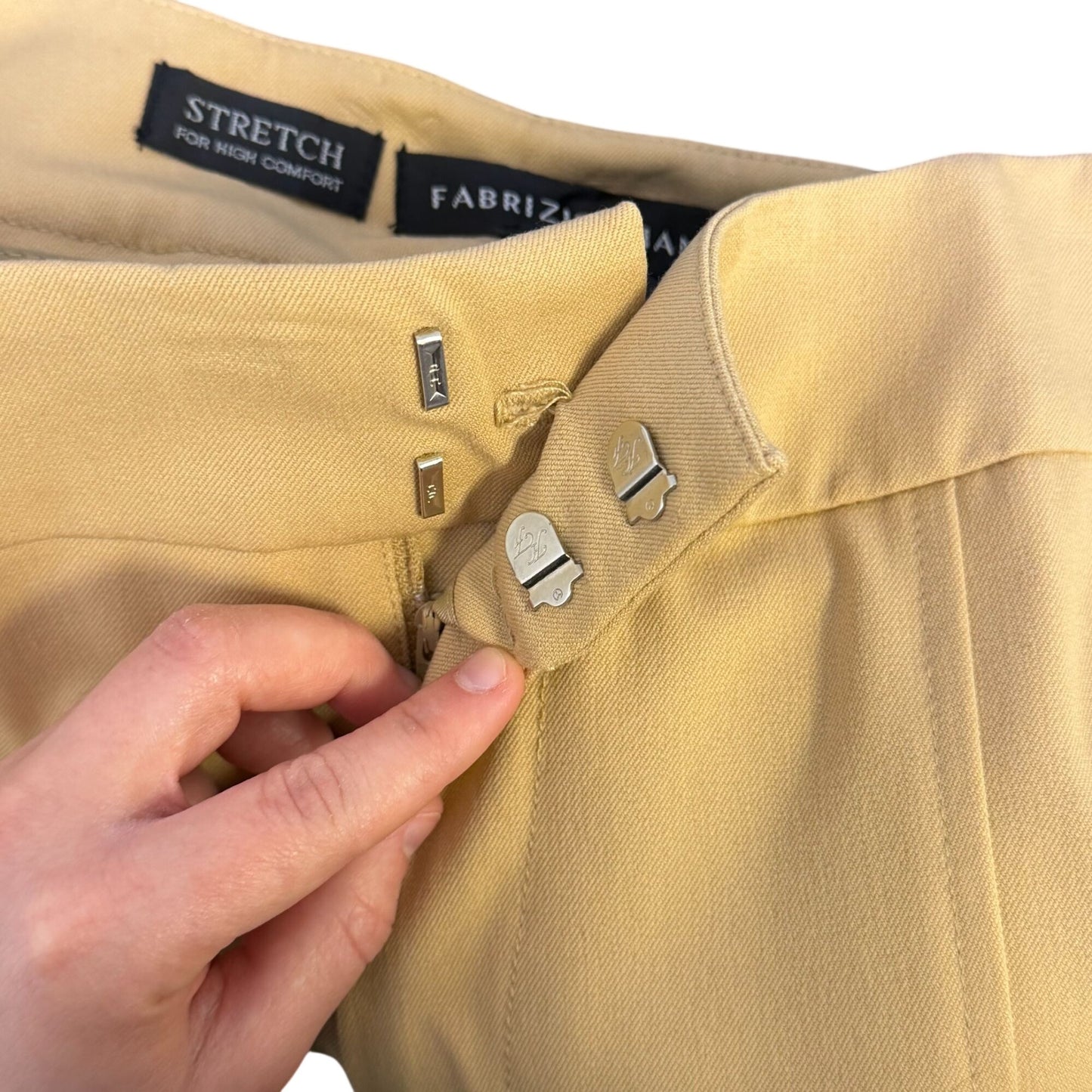 NWT Fabrizio Gianni Tan Stretch Straight-Leg Pants Size 8