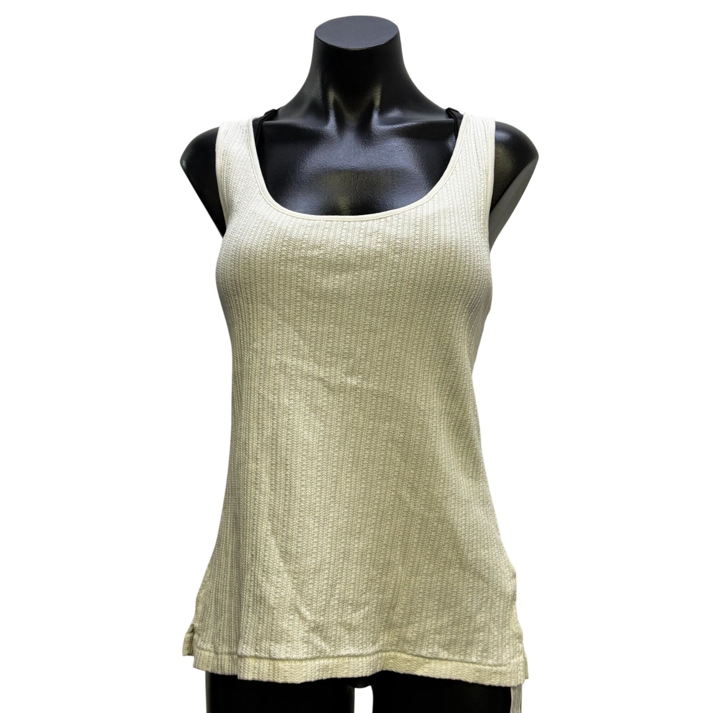 NWT Wrap London Ivory Ribbed Tank Top Scoop Neck Lightweight 16 Sleeveless Blouse