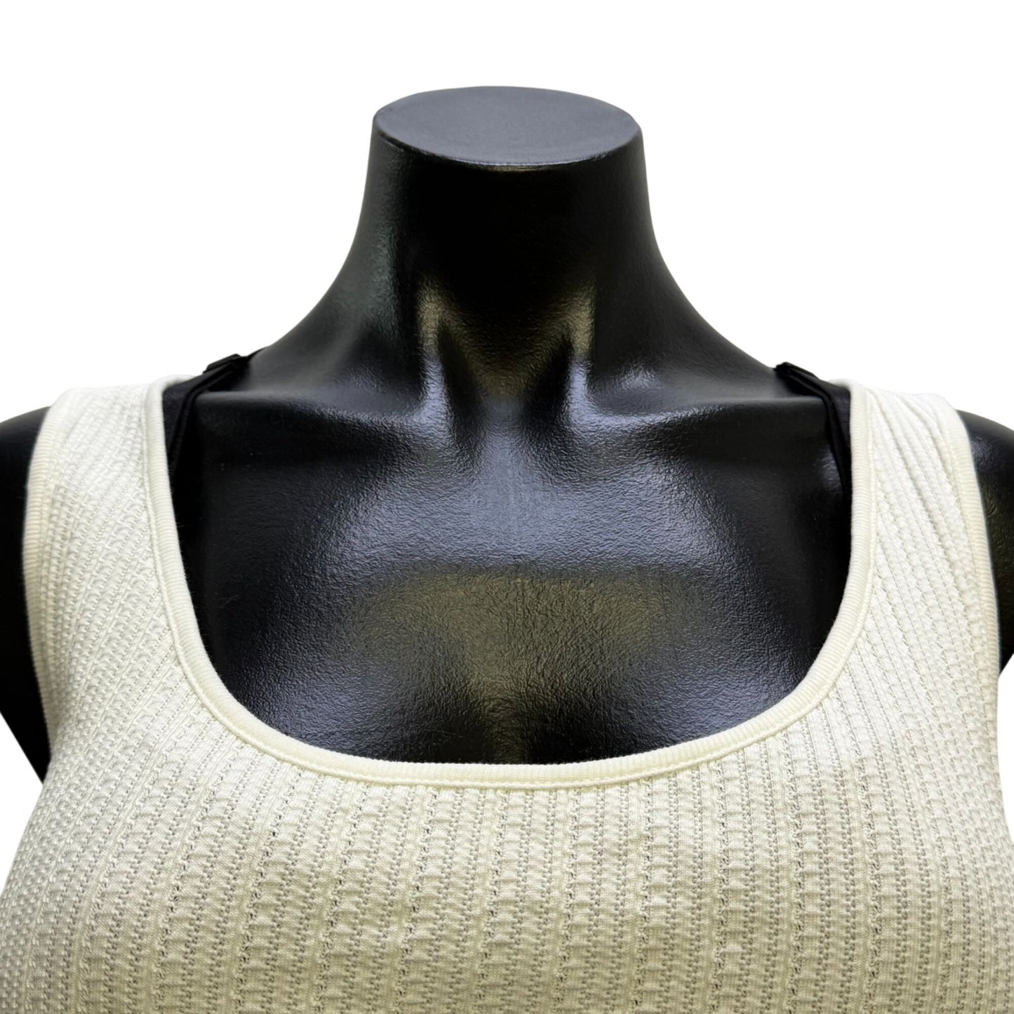 NWT Wrap London Ivory Ribbed Tank Top Scoop Neck Lightweight 16 Sleeveless Blouse