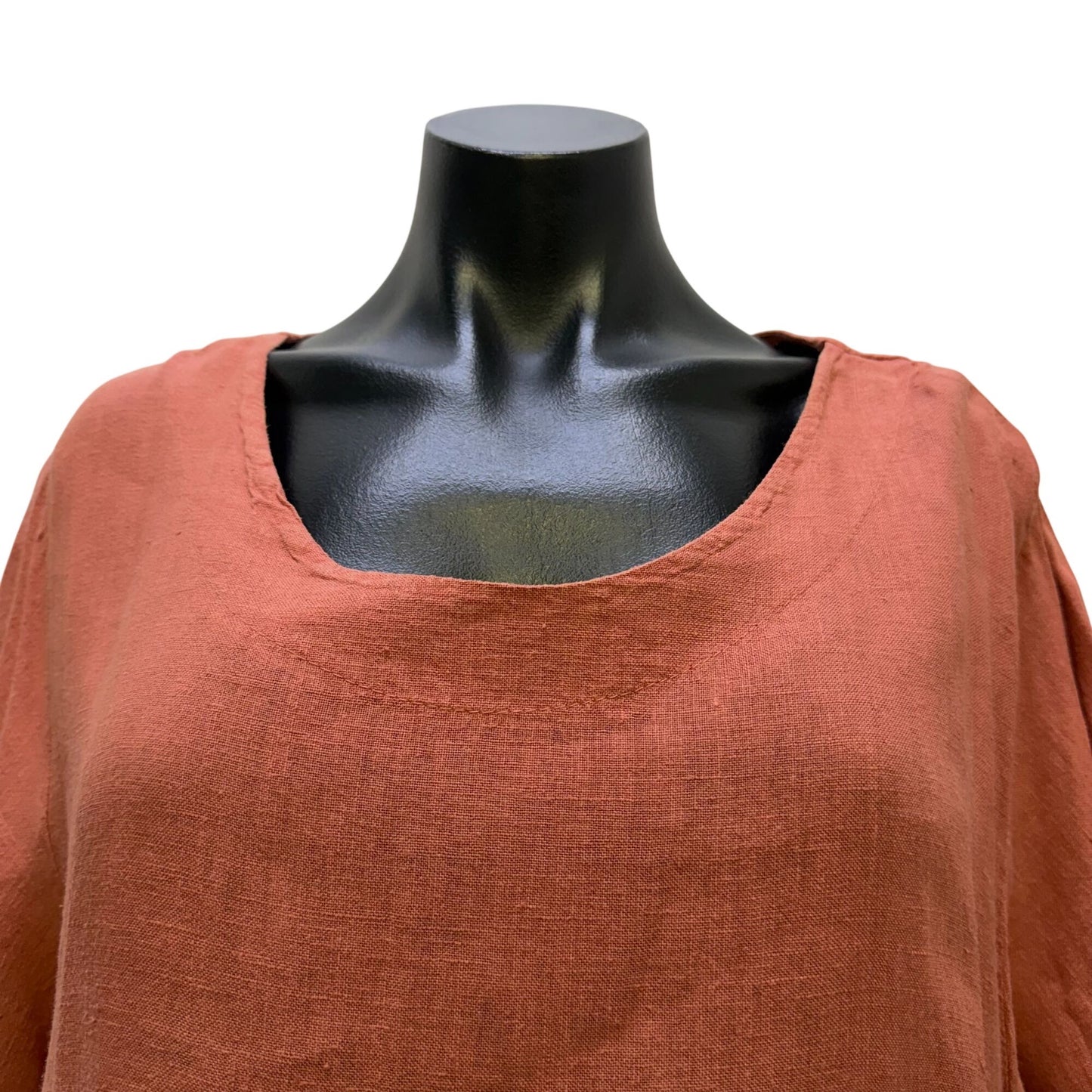 Meo Meli Linen Dress Rose Loose-Fit Made In Italy L