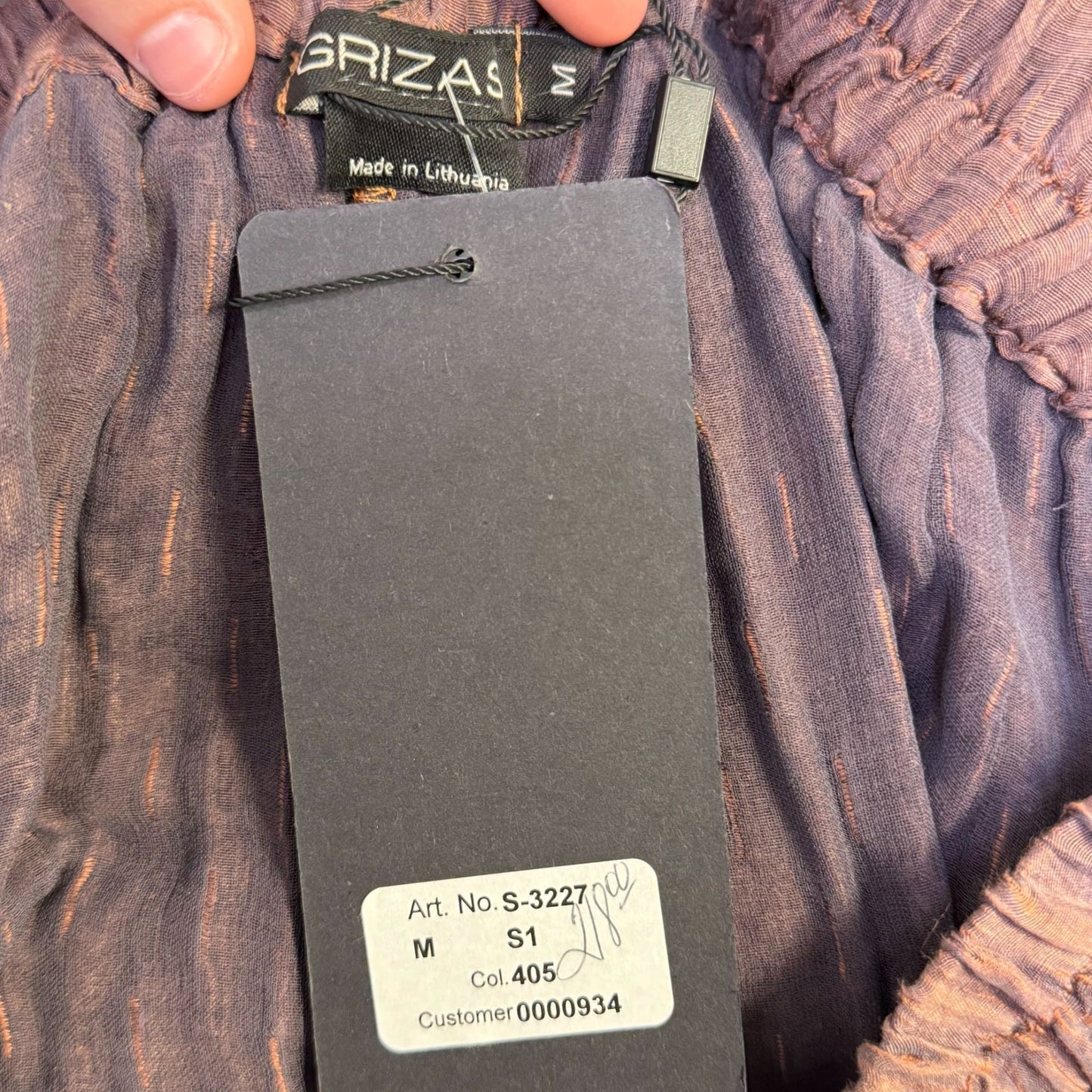 NWT Grizas Crinkle Silk Blend Brown Wide-Leg Pants M