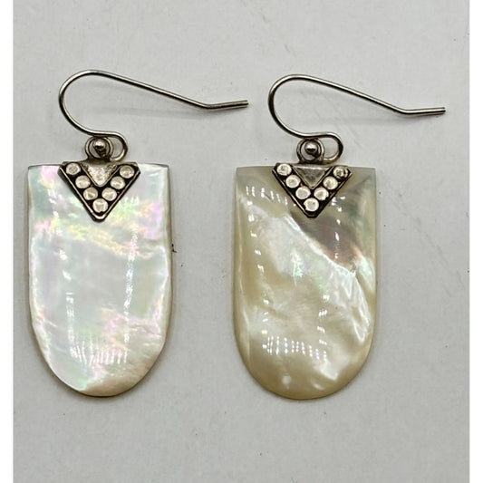 925 Sterling Silver Mother Of Pearl Drop Earrings