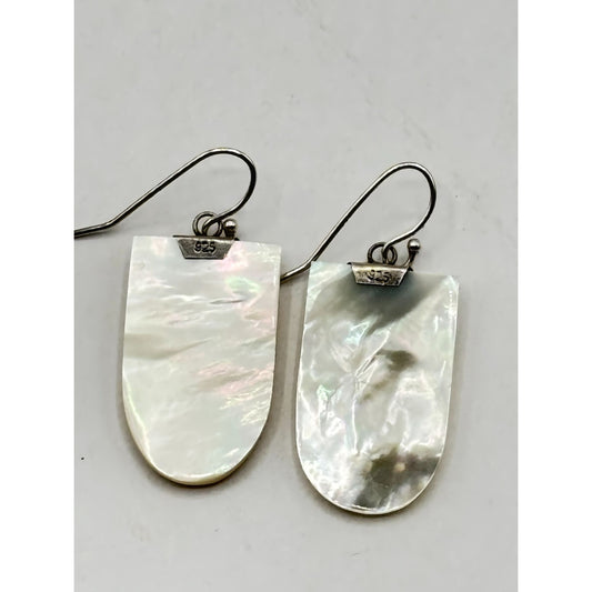 925 Sterling Silver Mother Of Pearl Drop Earrings