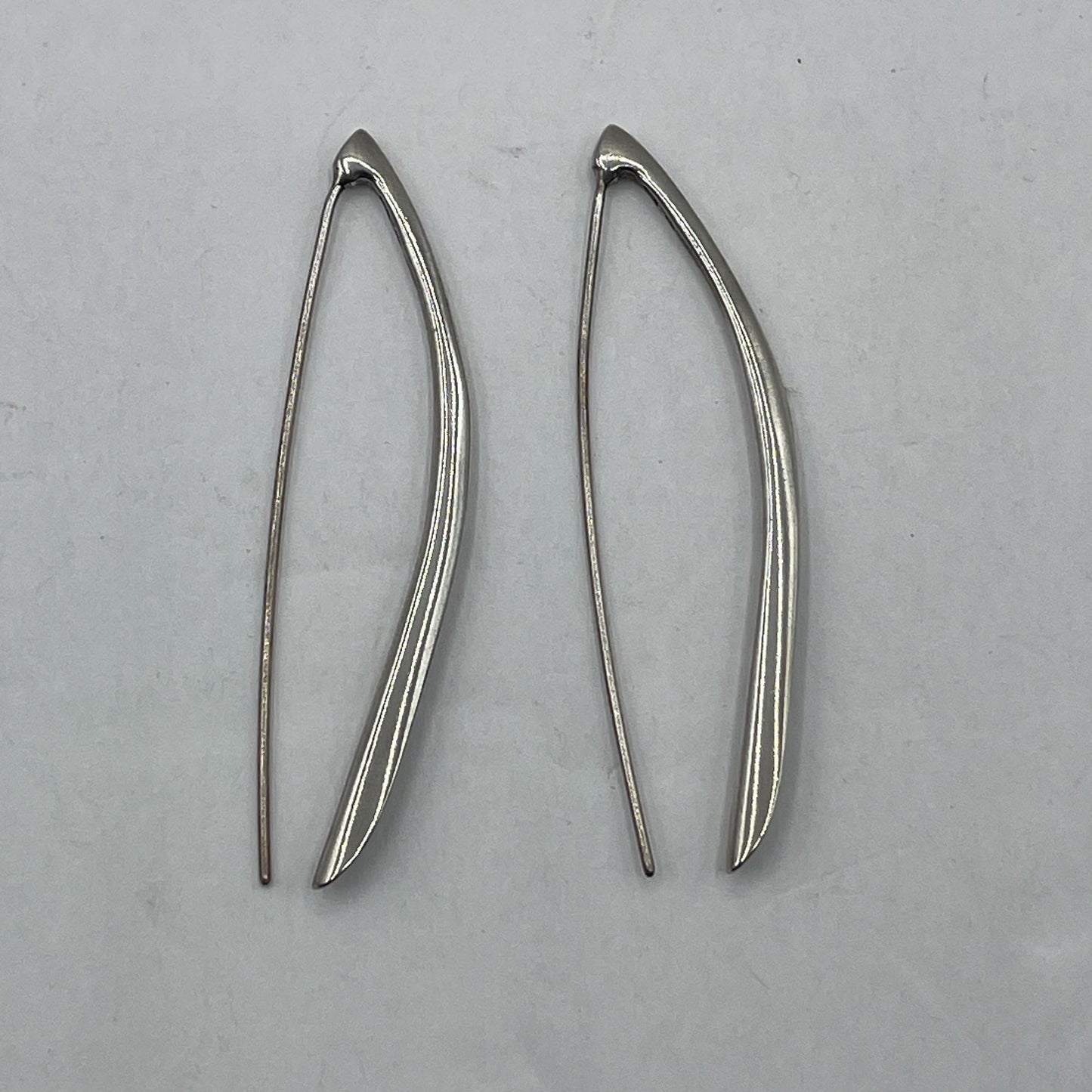 Silpada RARE 925 Sterling Silver Folded Long Threader Earrings