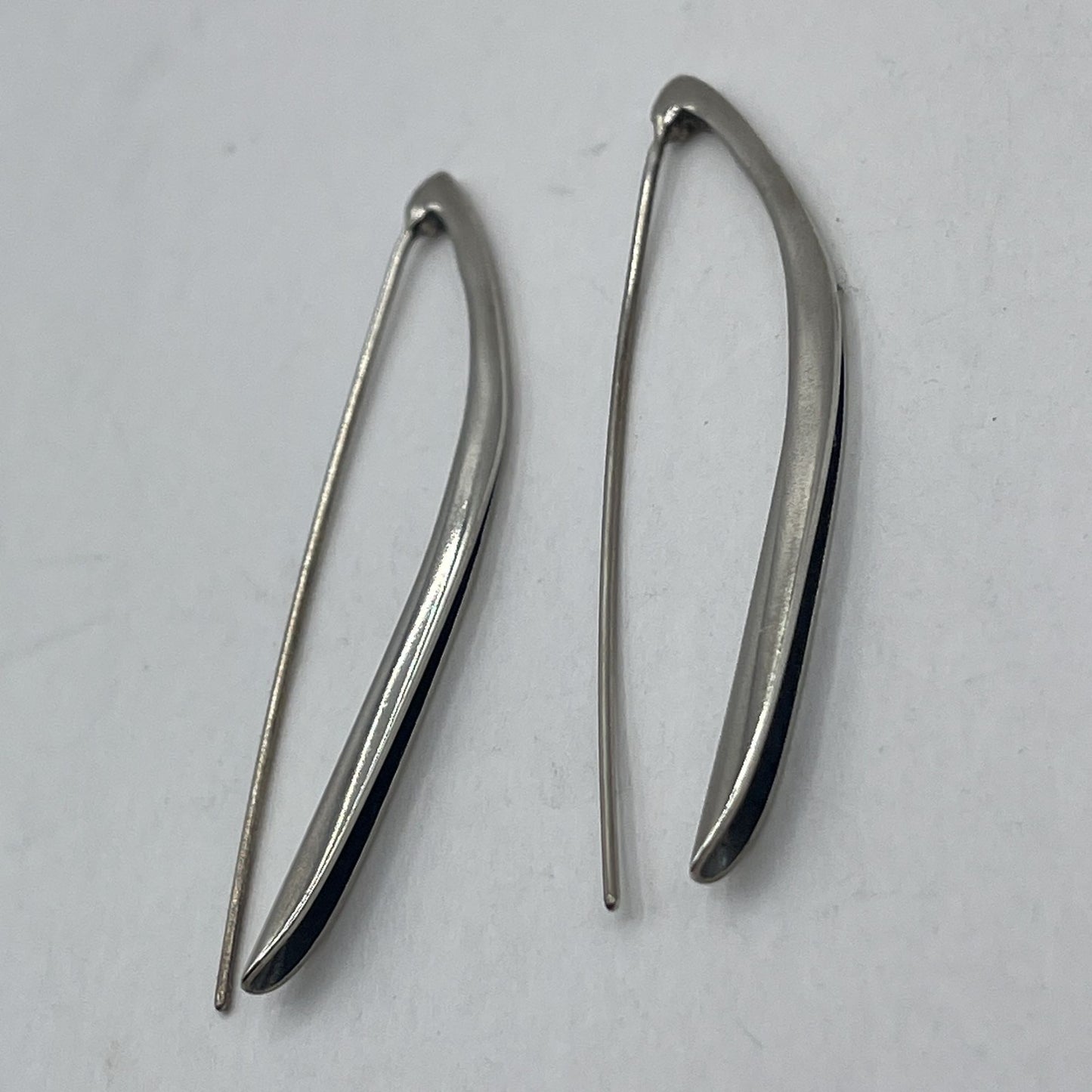 Silpada RARE 925 Sterling Silver Folded Long Threader Earrings