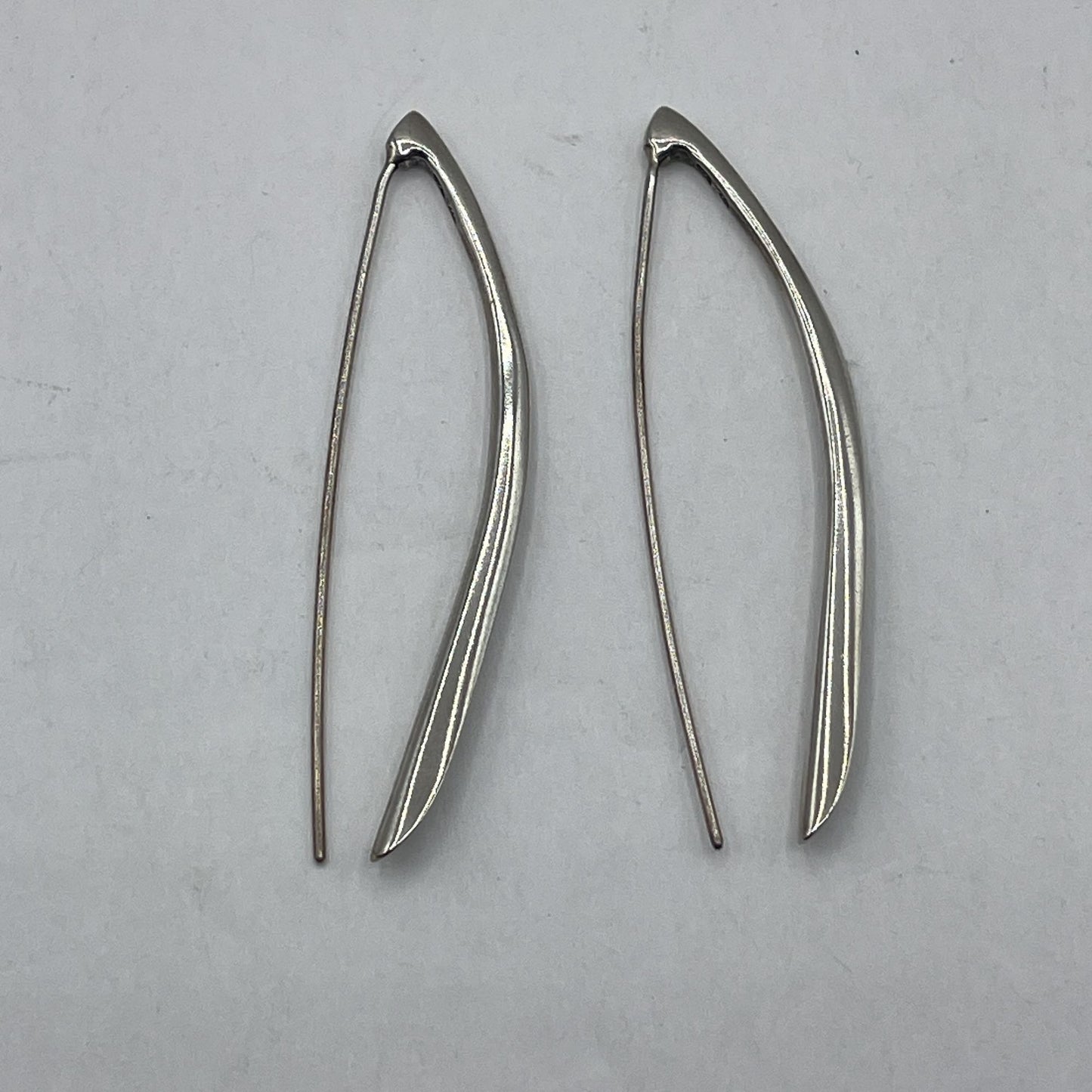 Silpada RARE 925 Sterling Silver Folded Long Threader Earrings