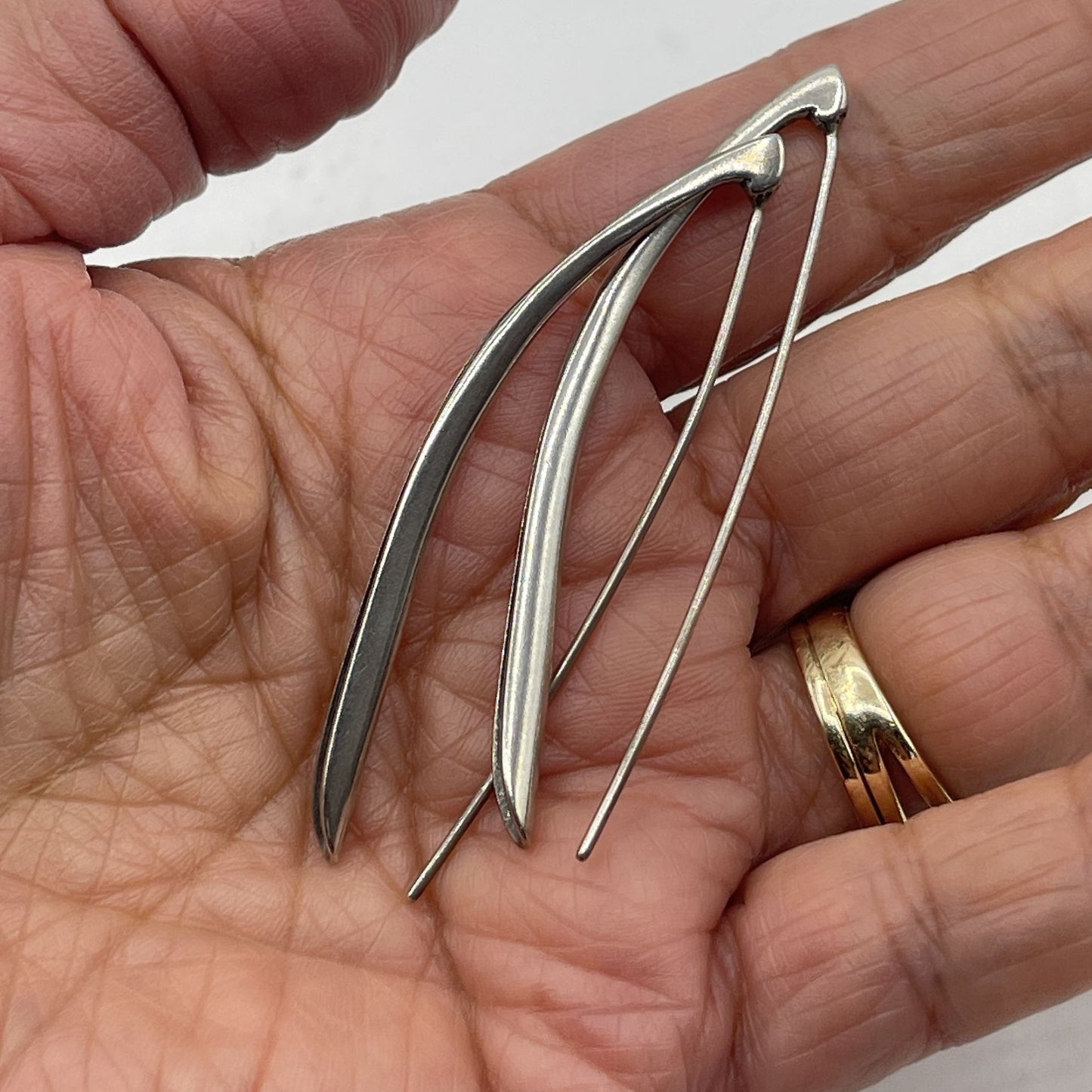 Silpada RARE 925 Sterling Silver Folded Long Threader Earrings