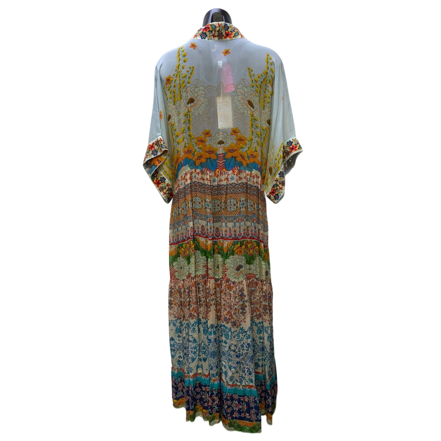 NWT Johnny Was Floral Embroidered Maxi Dress Multi-Color L