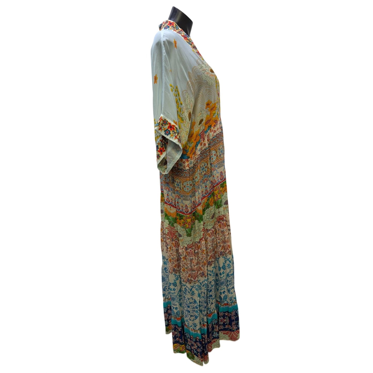 NWT Johnny Was Floral Embroidered Maxi Dress Multi-Color L