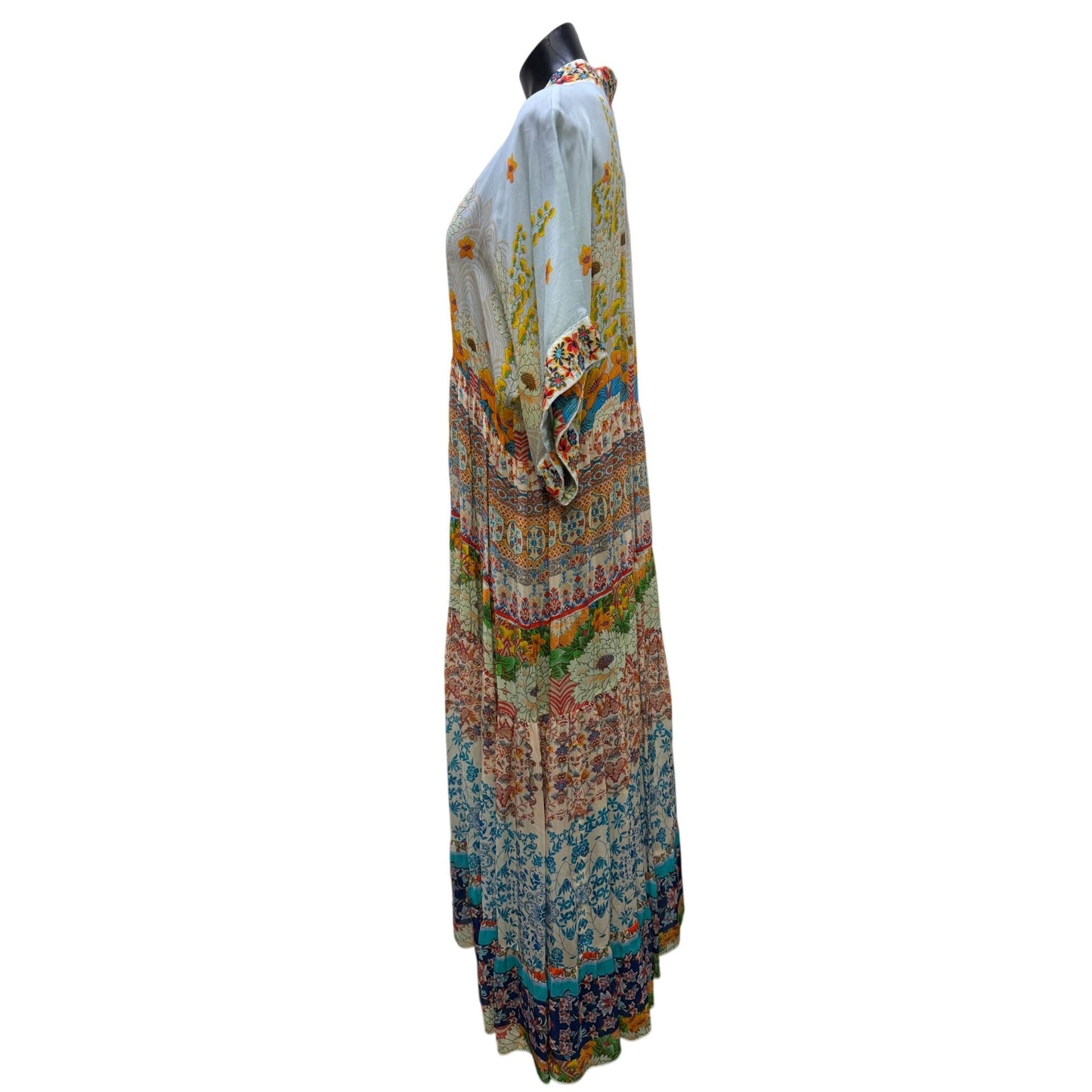 NWT Johnny Was Floral Embroidered Maxi Dress Multi-Color L