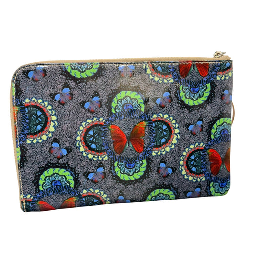 Consuela Butterfly Pattern Clutch Vibrant Multi-Color