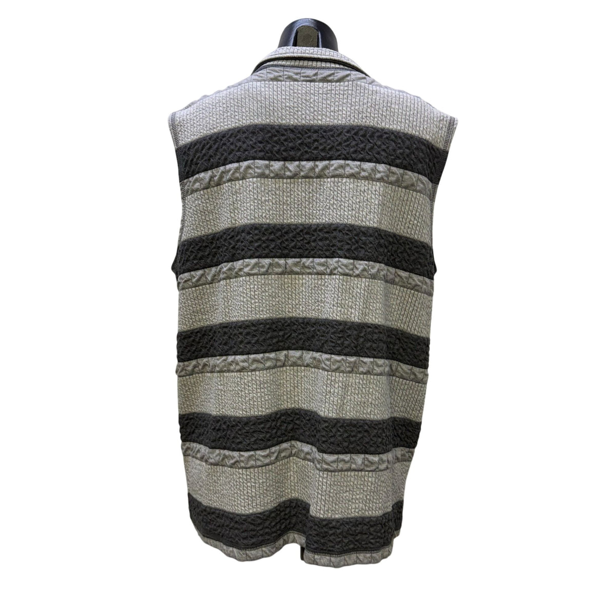 NWT Eleven Stitch Design Gray Striped Vest M
