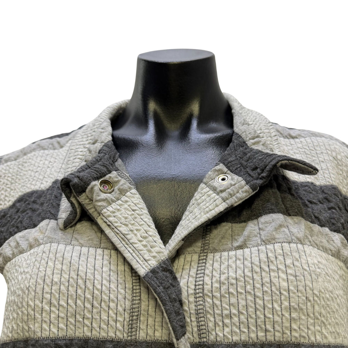 NWT Eleven Stitch Design Gray Striped Vest M