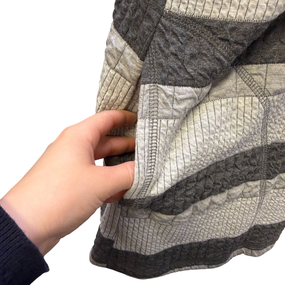 NWT Eleven Stitch Design Gray Striped Vest M