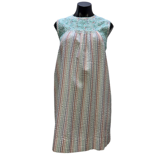 Sister Mary Sleeveless Striped Dress Turquoise & Pink XS