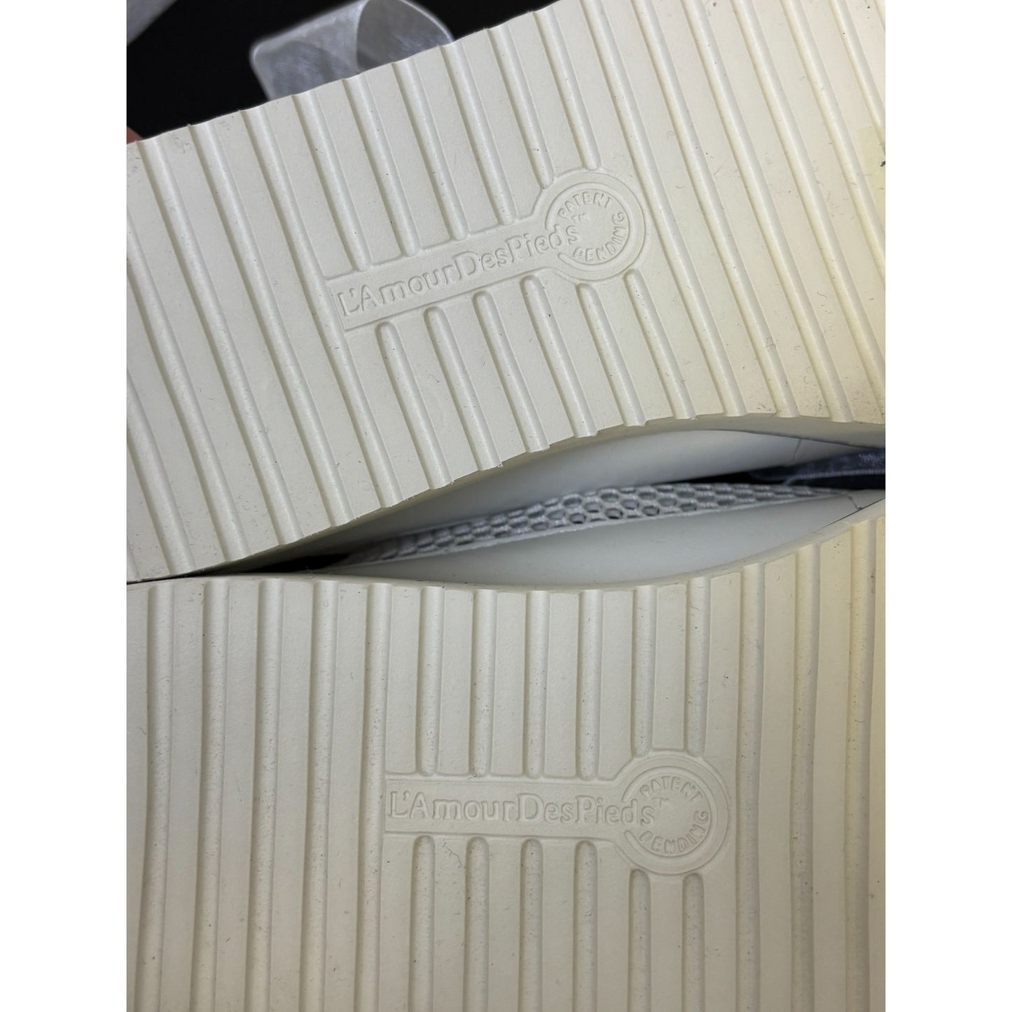 Lamour Des Pieds White Sneakers With Mesh Detail & Ribbon Laces Size