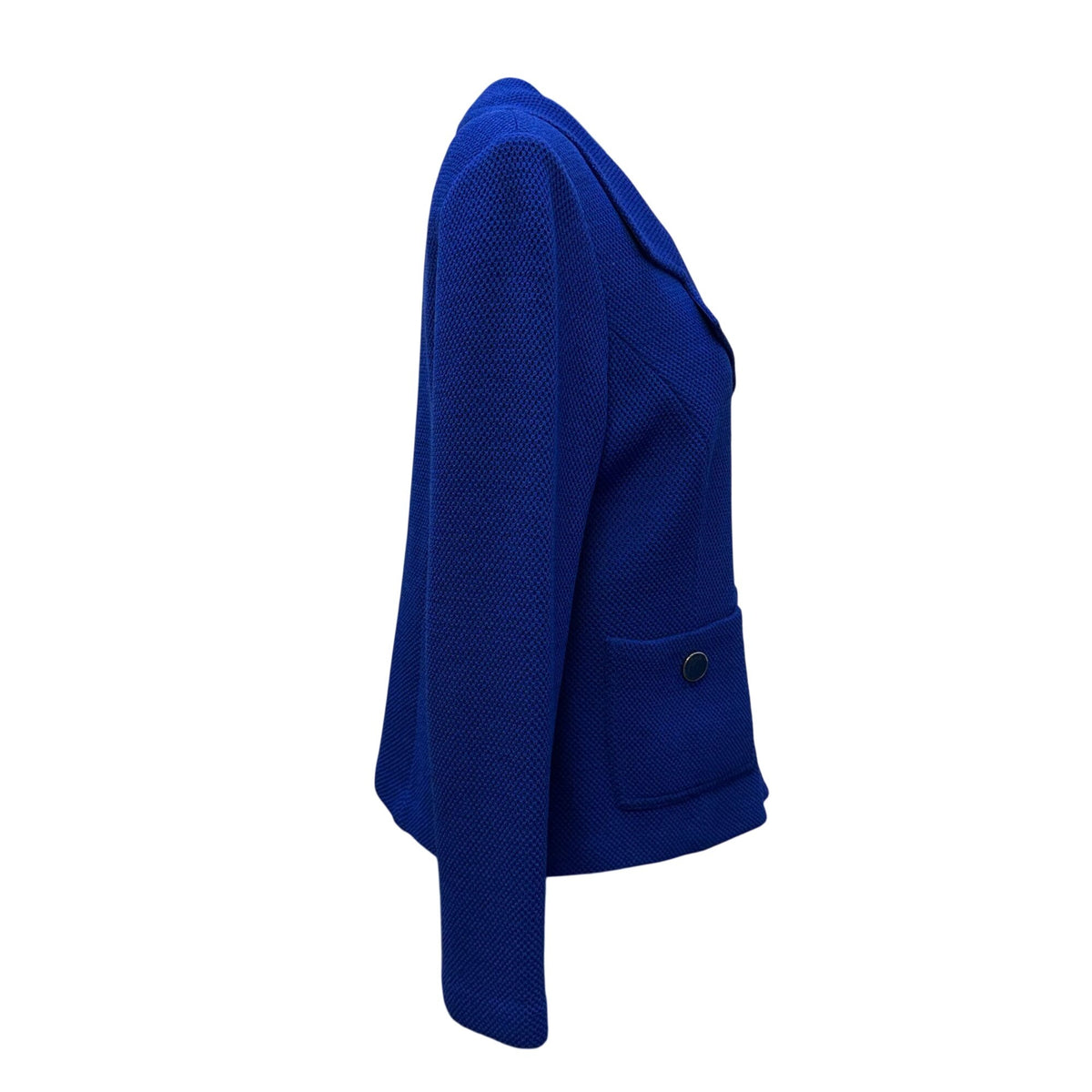 St John Knit Jacket Cobalt Blue Button Front 8