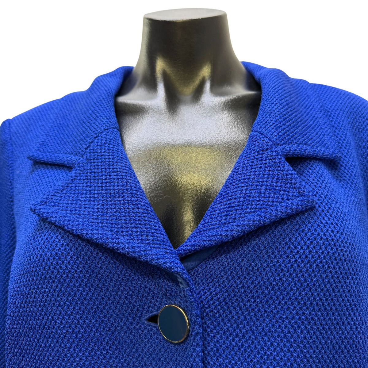 St John Knit Jacket Cobalt Blue Button Front 8