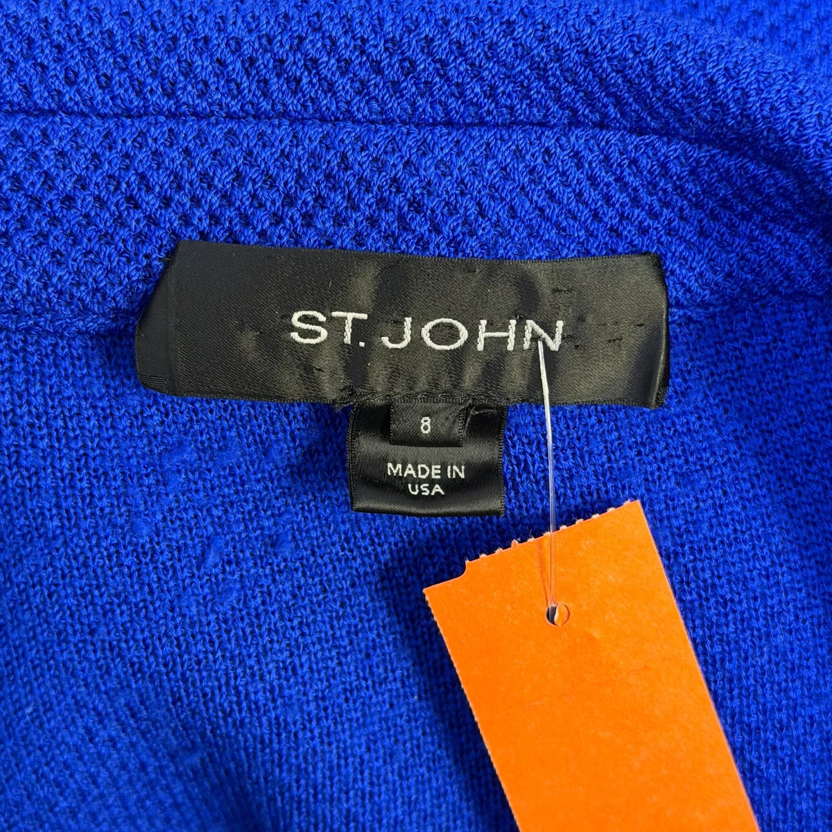 St John Knit Jacket Cobalt Blue Button Front 8