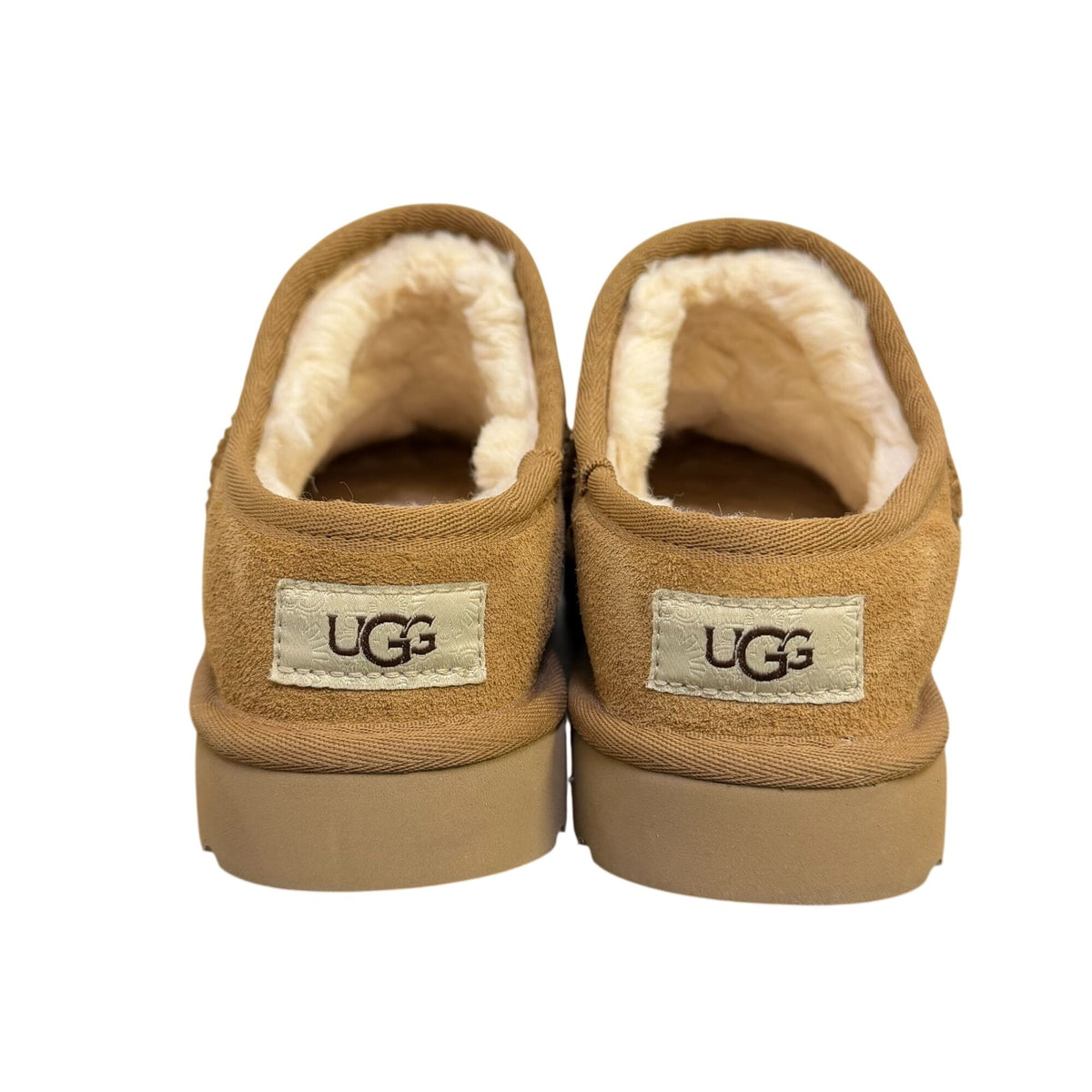 Ugg Suede Shearling-Lined Tan Slip-On Shoes 8